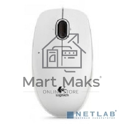 Мышь проводная Logitech B100 белый, 1000 dpi, USB, кнопки - 3