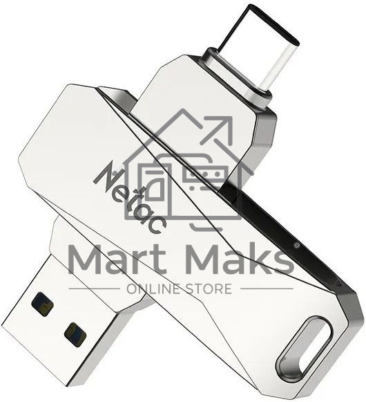 Флешка USB Netac U782C, 256Gb, USB 3.0, серебристый