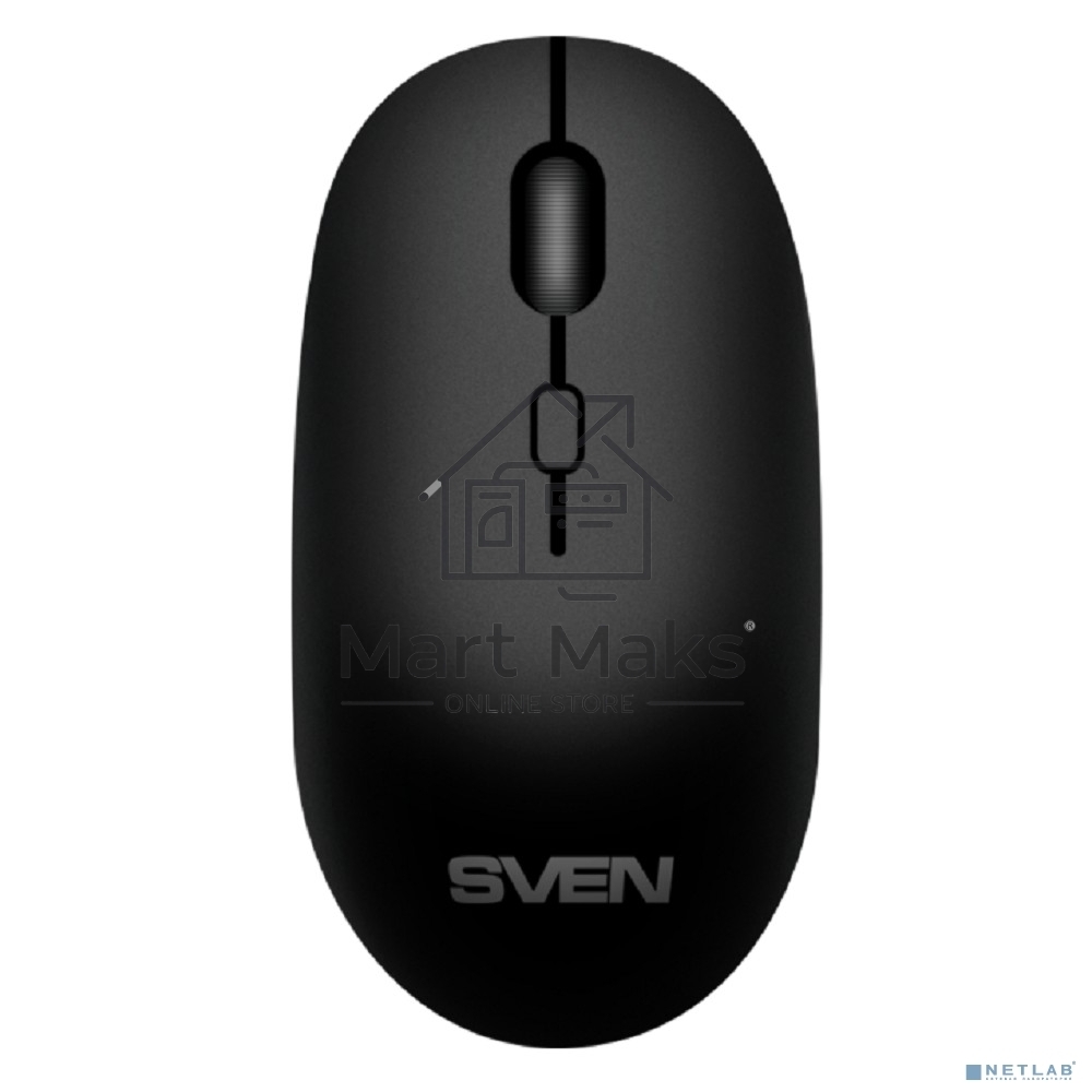 Мышь беспроводная SVEN RX-222W черный, 1800 dpi, радиоканал, Bluetooth, USB, кнопки - 4