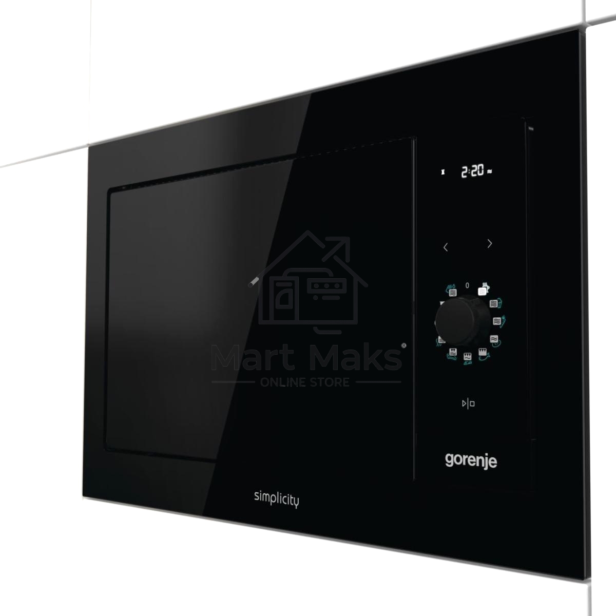 Микроволновая печь встраиваемая GORENJE BM235G1SYB черный 23 л, 900 Вт, переключатели - поворотный механизм/сенсор