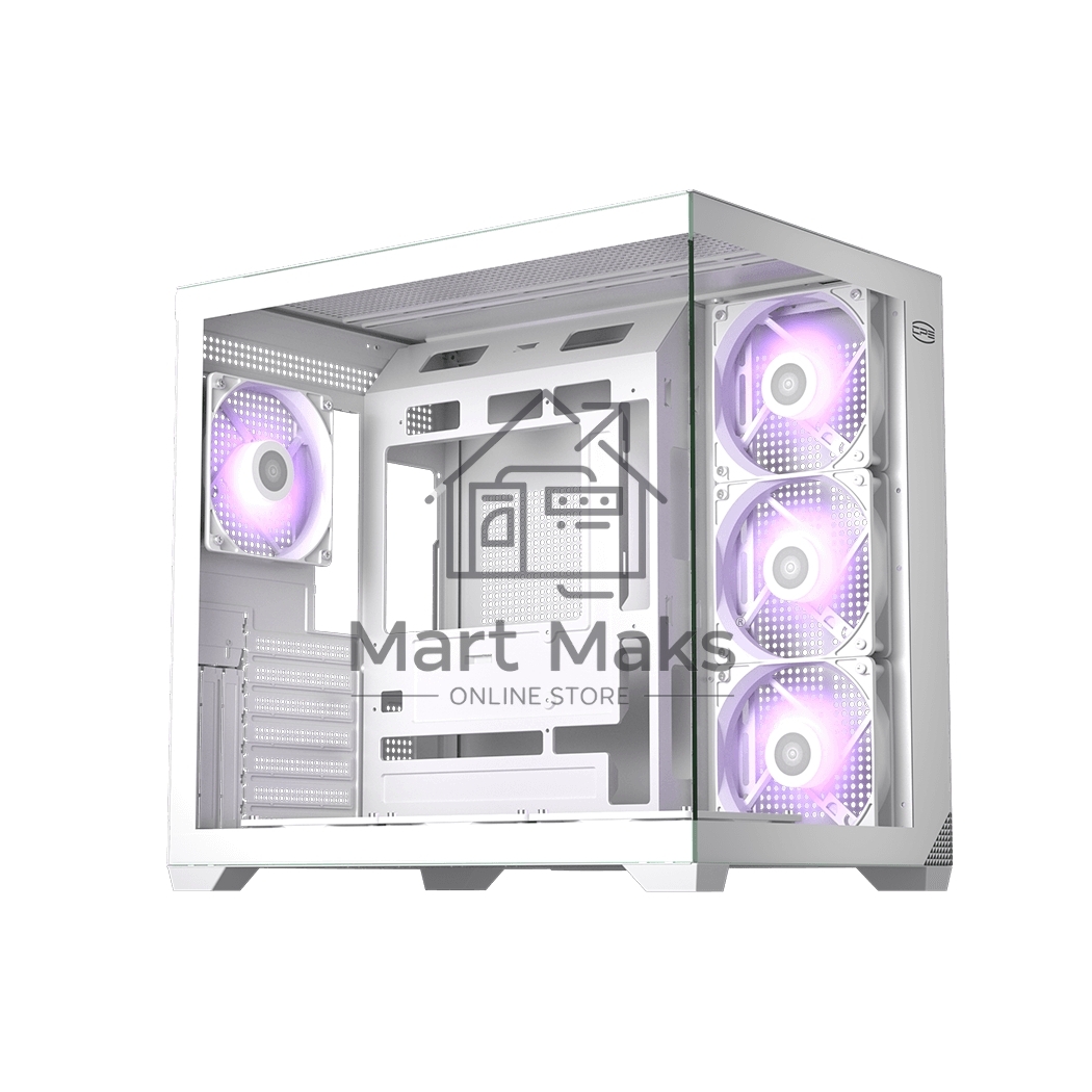Корпус без блока питания PCCooler C3T700 ARGB WH, Midi-Tower, TG, 4x120mm ARGB, 1xUSB-A 3.0 + 1xUSB-A 2.0 + 1xUSB-C, ATX, mATX, mITX белый