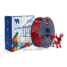 Филамент NVPrint PLA Transparent Red для 3D печати диаметр 1.75мм длина 330 метров масса 1 кг