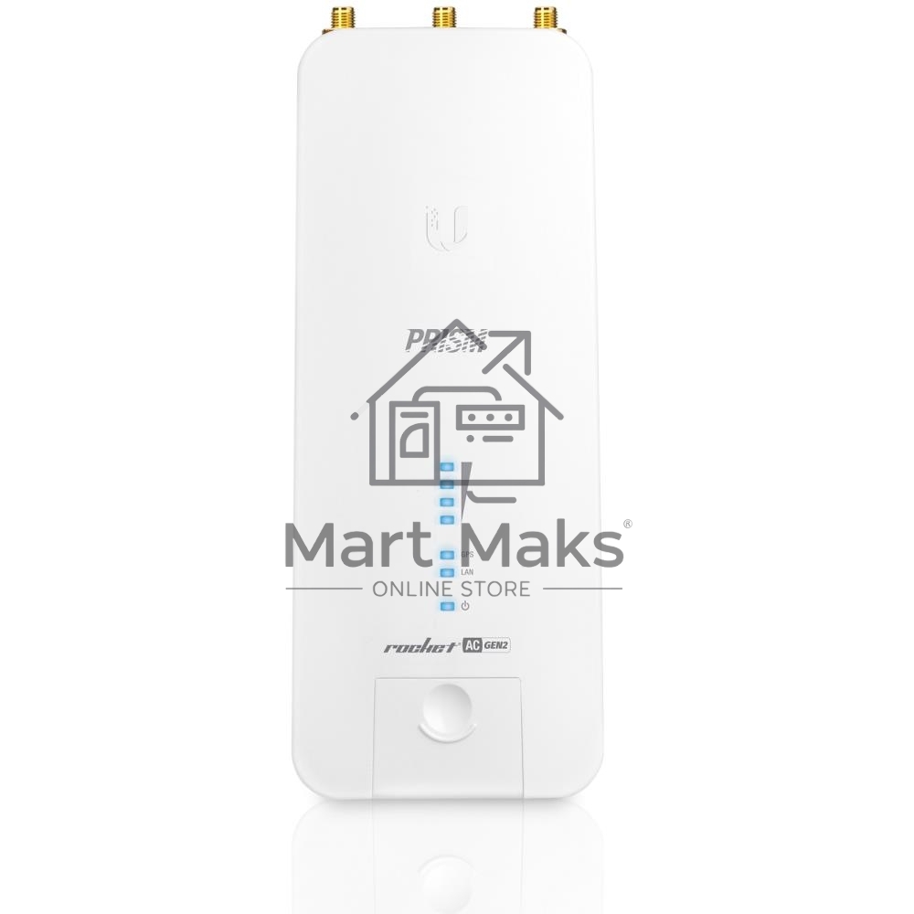 Точка доступа UBIQUITI RP-5AC-Gen2 Rocket 5AC PRISM Gen 2 Радиоустройство 5 ГГц, PtMP/PtP, airMAX ac, 2x RP-SMA, фильтры airPrism, GPS Sync