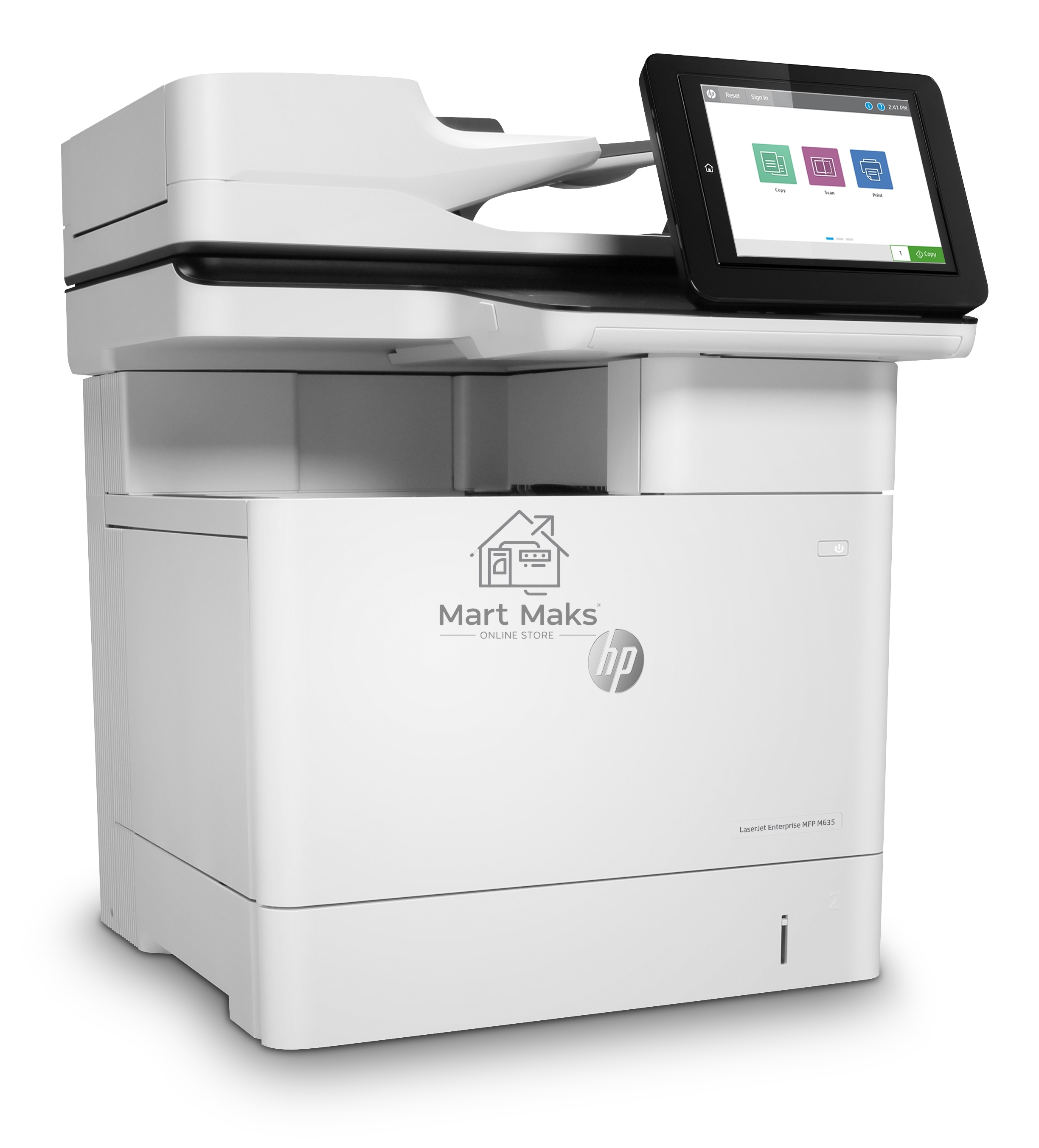 МФУ HP LaserJet Enterprise MFP M635h (A4, принтер/копир/сканер, 1200dpi, 61ppm, 1.5Gb+HDD500Gb, DADF150, Duplex, Lan, USB) (7PS97A)