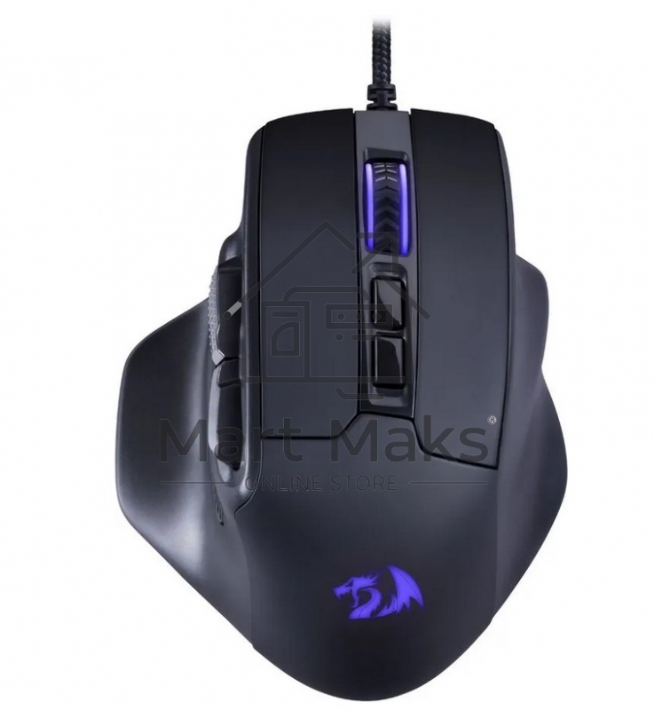 Мышь проводная Defender Redragon Bullseye черный, 12400 dpi, USB, кнопки - 8