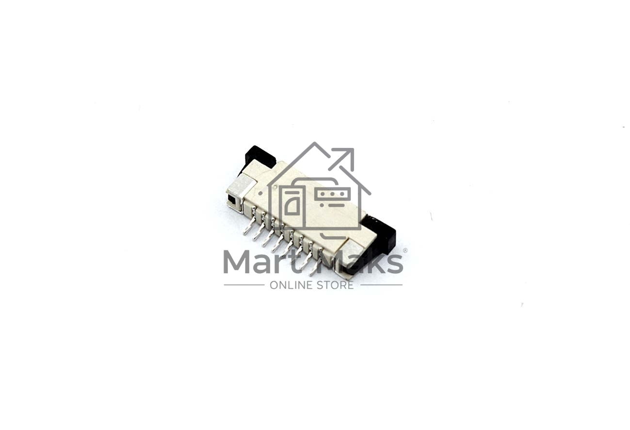 Разъем FPC  Half Coverage Top Contact 1.0K-BS-8PWB 8 pin высота 2мм шаг 1мм