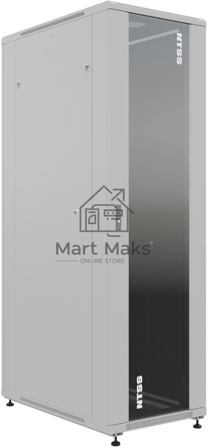 Шкаф серверный NTSS Премиум NTSS-R47U60100GS, напольный 47U 600x1000мм пер.дв.стекл металл 900кг серый 2210мм IP20