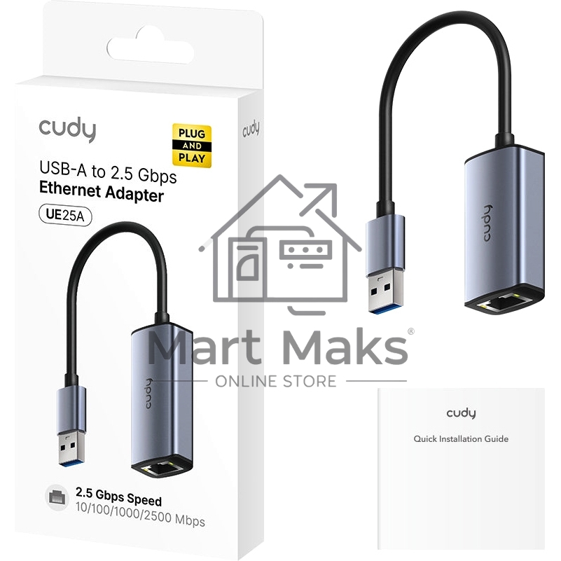 Сетевой адаптер USB-A Cudy UE25A, 1х2.5 Гбит/с, USB-A 3.0