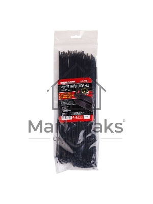 Хомут кабельный Rexant 3.6х300 тройной замок нейл. черный (уп. 100 шт)