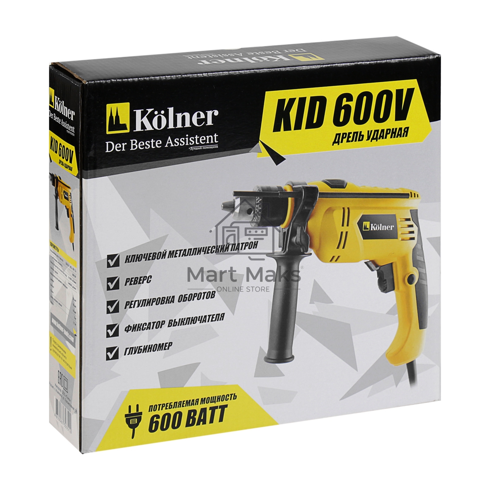 Дрель ударная Kolner KID 600V кн600в