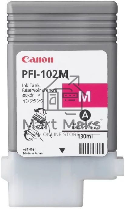 Картридж струйный Canon PFI-102M (0897B001) пурпурный (130 мл.) для Canon imagePROGRAF iPF605, iPF610., iPF650, iPF655, iPF710, iPF755, LP17, iPF510