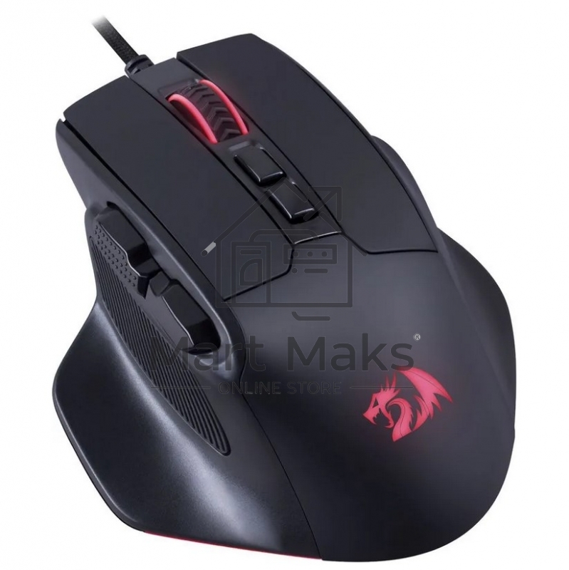 Мышь проводная Defender Redragon Bullseye черный, 12400 dpi, USB, кнопки - 8