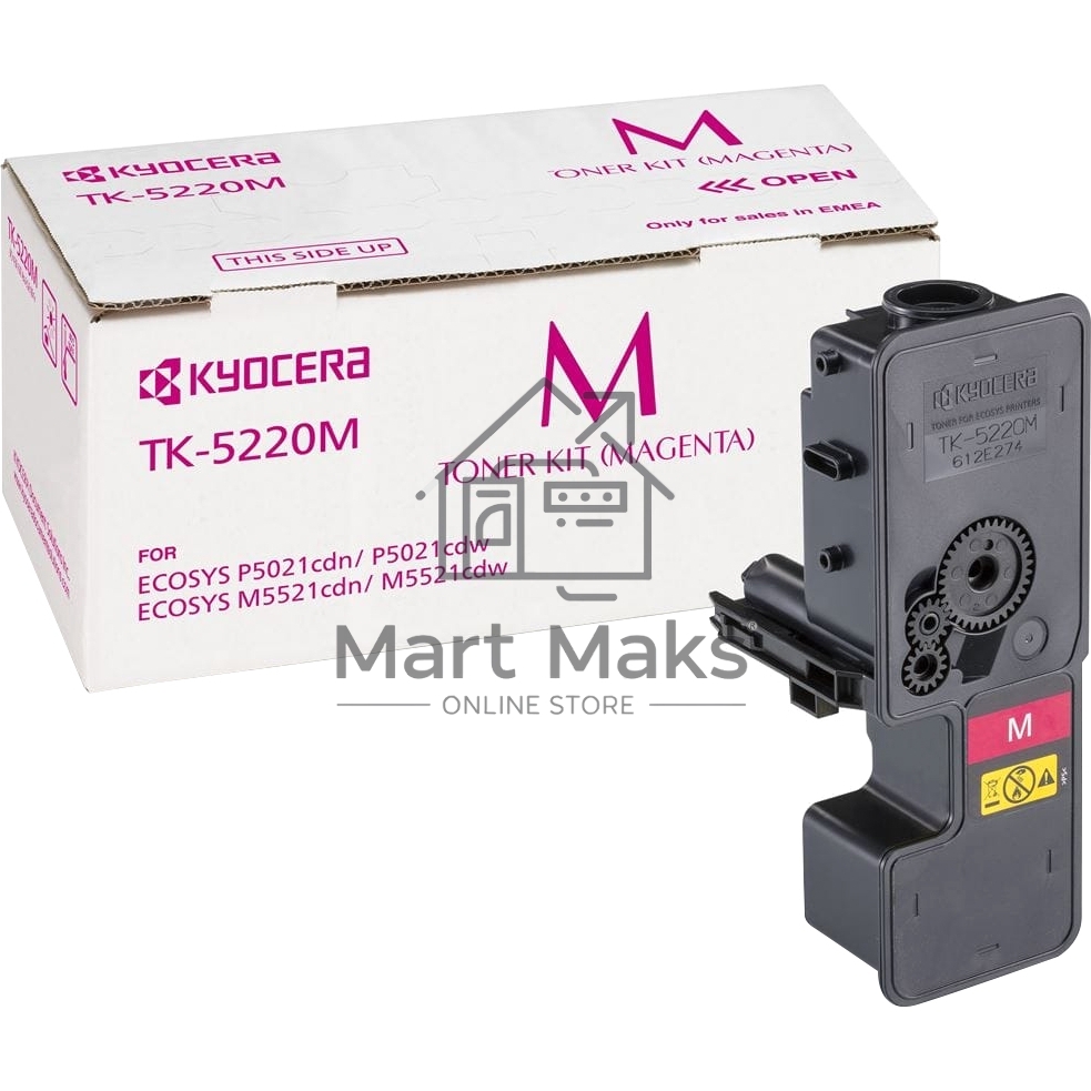 Картридж лазерный Kyocera TK-5220M (1T02R9BNL1) пурпурный для P5021cdn/cdw, P5026cdn/cdw, M5521cdn/cdw, 1200 стр.