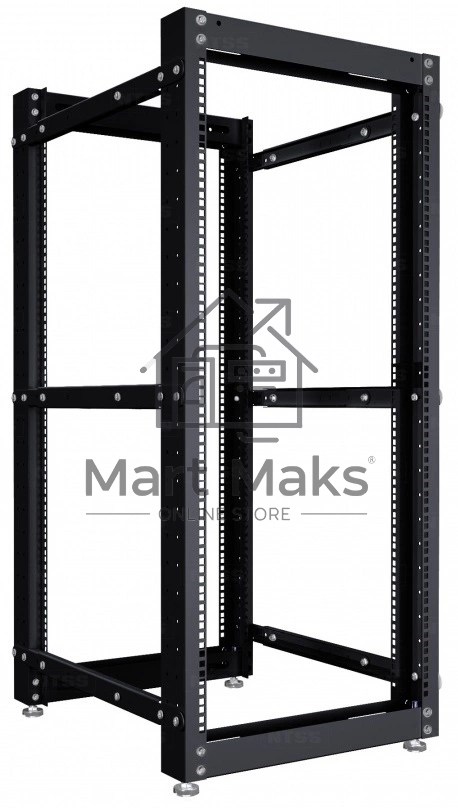Стойка двухрамная NTSS NTSS-2POR24U/600-1000-BL 24U 550ммx1000мм 600кг черный