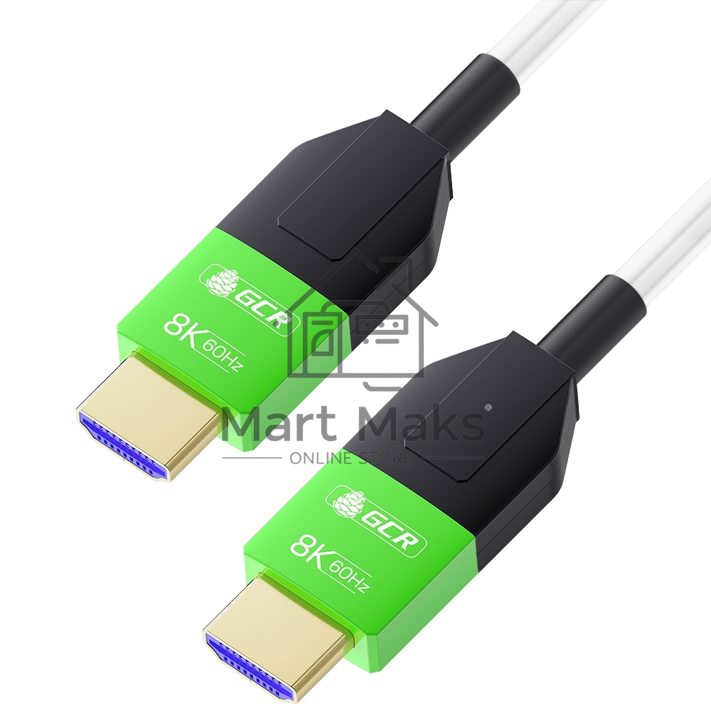 Кабель интерфейсный GCRКабель 20.0m оптический HDMI 2.1 8K 60Hz, 4K 144Hz, высокоскоростной 48.0 Гбит/с, белый