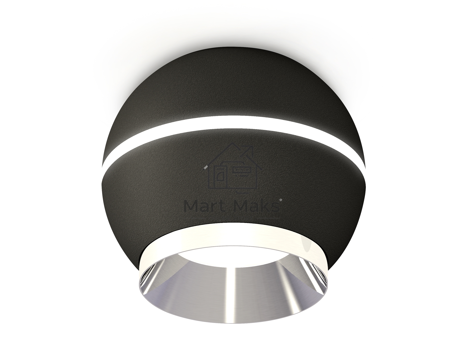 Светильник Ambrella Light XS1102011 SBK/PSL черный песок/серебро полированное MR16 GU5.3 LED 3W 4200K (C1102, N7032)