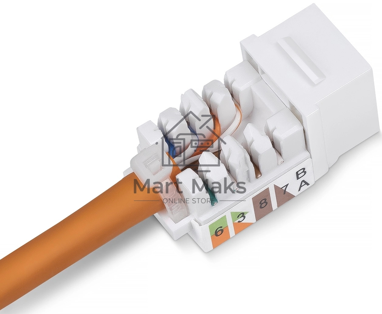 Модуль универсальный Cabeus, keystone, 1хRJ45(8P8C), 90°, кат. 5е, неэкр., белый