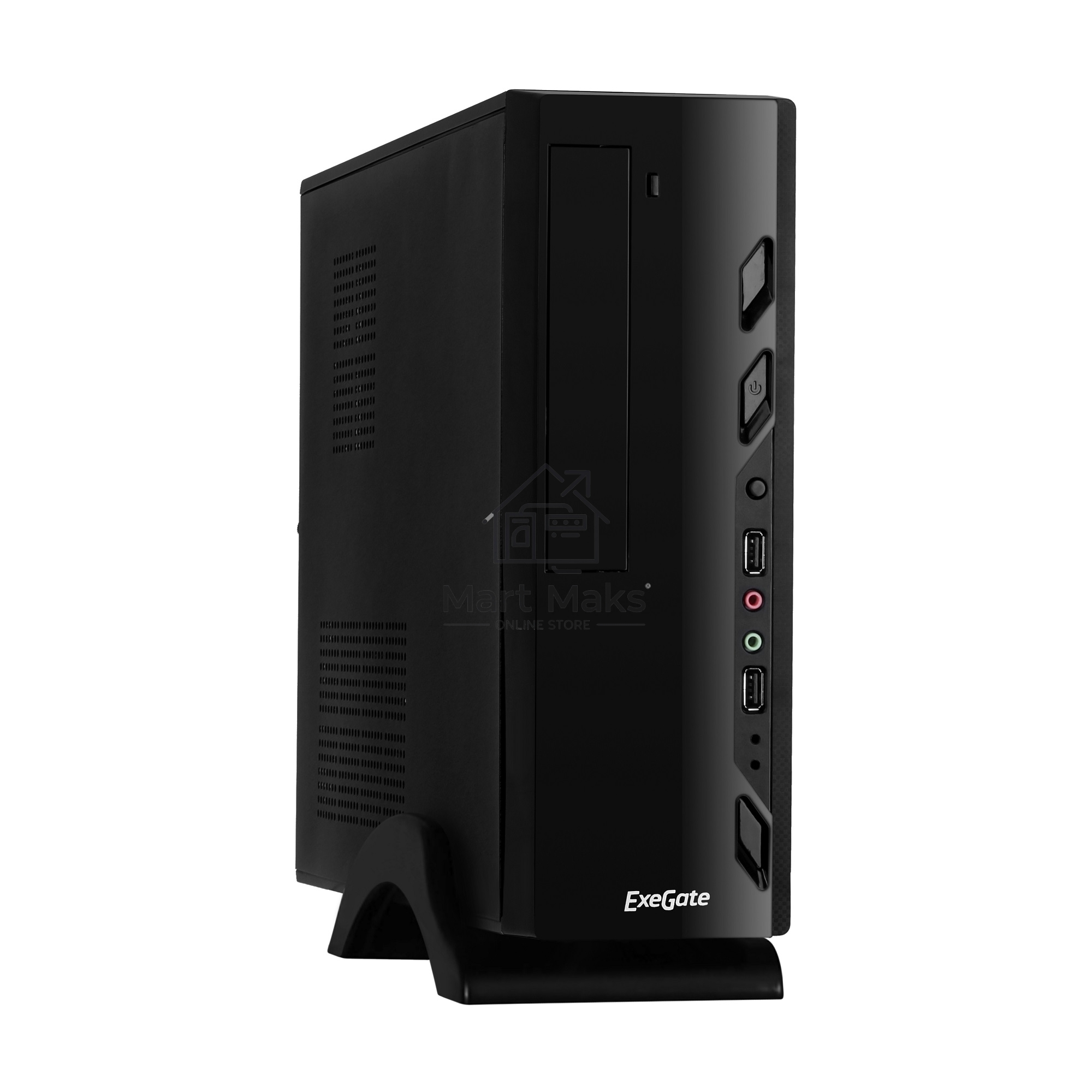 Компьютерный корпус Exegate EX268693RUS Компьютерный корпус MiniITX Exegate MI-208 Black, miniITX/mATX, <M300, 80mm>, 2*USB, Audio
