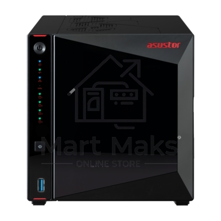 Сетевой накопитель ASUSTOR AS5404T 2-Bay NAS/Media player/Intel Celeron N5105 2.0GHz up to 2.9GHz, 4GB SO-DIMM DDR4, noHDD(HDD,SSD),/2x 2,5Gb (LAN)/3xUSB3.2,HDMI; 90IX01R1-BW3S40