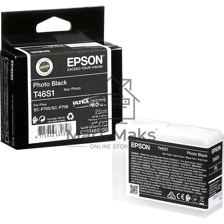 Картридж струйный черный фото Epson T46S1 для SC-P700