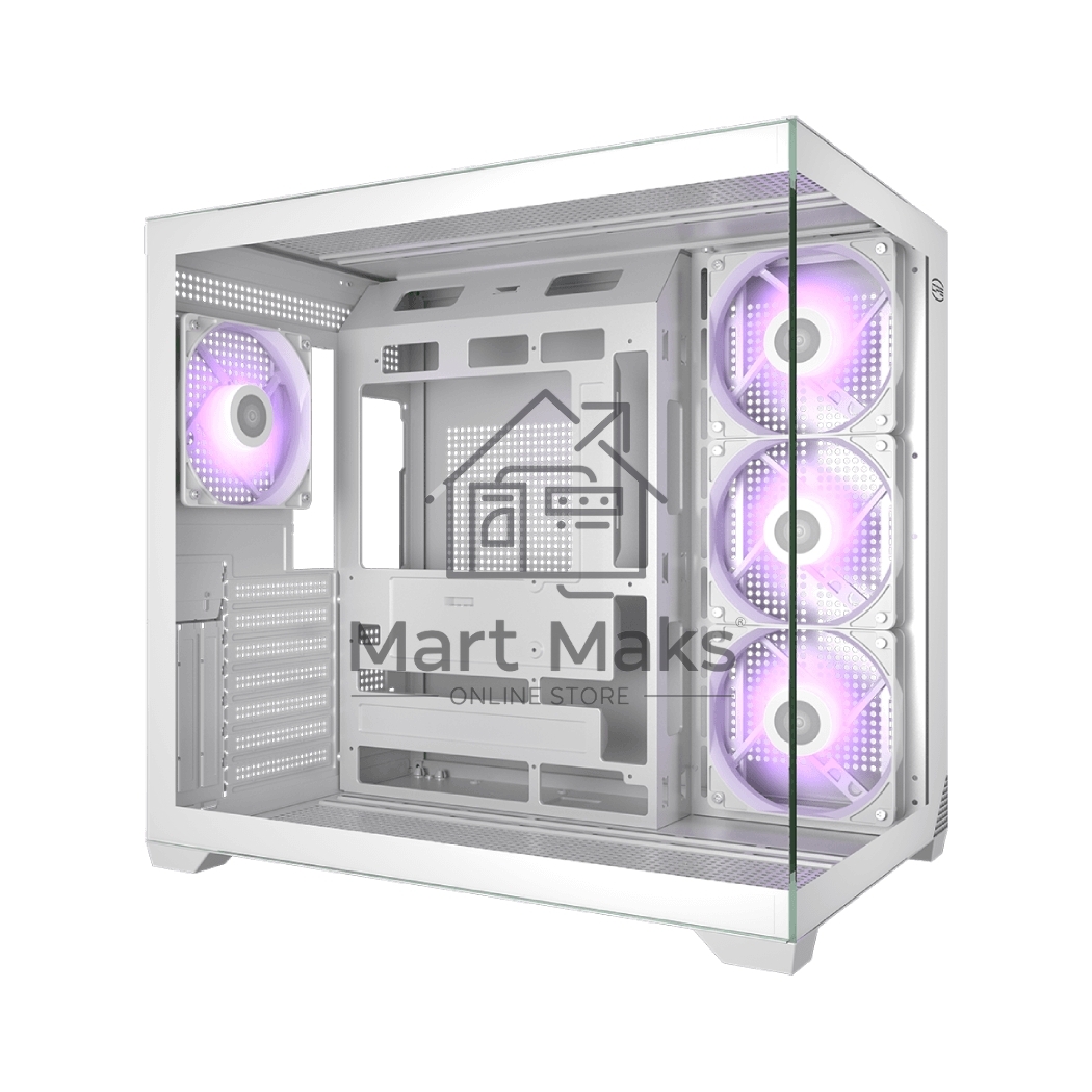 Корпус без блока питания PCCooler C3T700 ARGB WH, Midi-Tower, TG, 4x120mm ARGB, 1xUSB-A 3.0 + 1xUSB-A 2.0 + 1xUSB-C, ATX, mATX, mITX белый