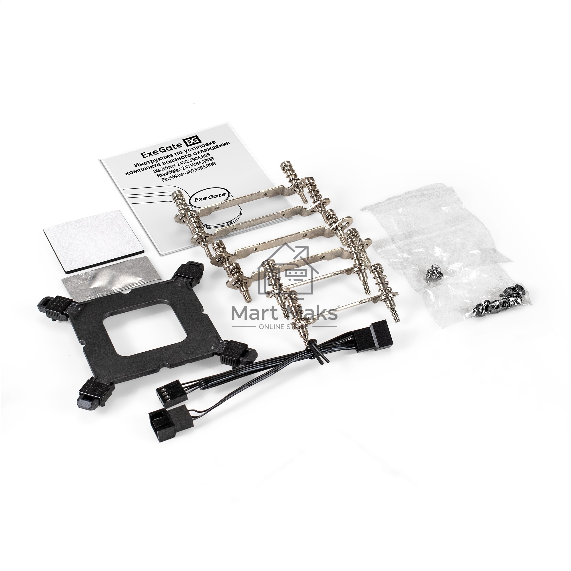 Система водяного охлаждения ExeGate BlackWater-360.PWM.RGb черный, 120 мм, алюминий/медь, 2000 об/мин, 37 дБ, 4 pin, 280 Вт