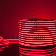 Лента светодиодная LS001 220V / Гибкий неон  9.6W 120Led 2835 IP67 односторонний красный, 50 м