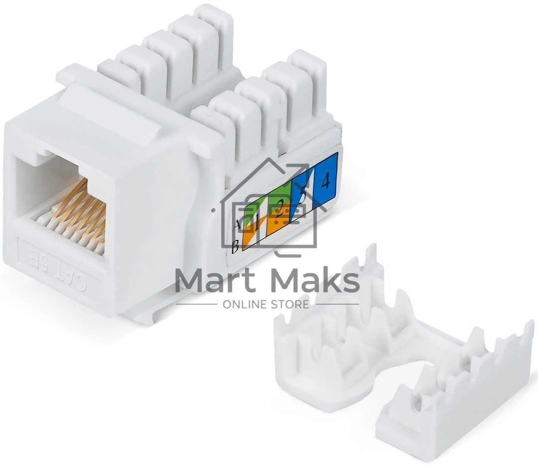 Модуль универсальный Cabeus, keystone, 1хRJ45, IDC 110, кат. 5е, неэкр., белый