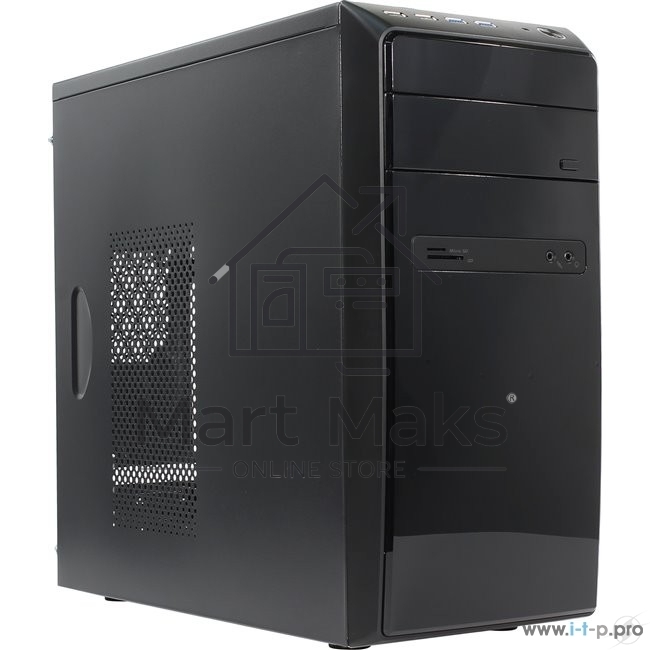 Компьютерный корпус InWin POWERMAN ES726BK USB 3.0 (Mini Tower, mATX, 450W PM-450ATX, USBx2, USB 3.0x2 + Audio, черный) <6120259>