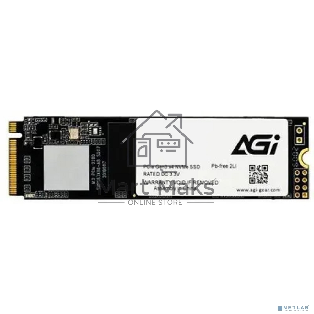 Накопитель SSD AGI AI198, 256Gb, PCIe 3.0 x4, M.2 2280, NVMe, R/W 1936/1217