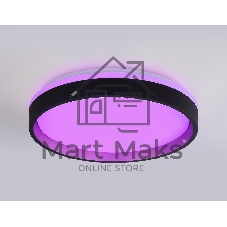 Светодиодный светильник RGB Ambrella light FZ604 BK/GD черный/золото IP20 46W 3000K-6500K+RGB D390*80 (ПДУ ИК)