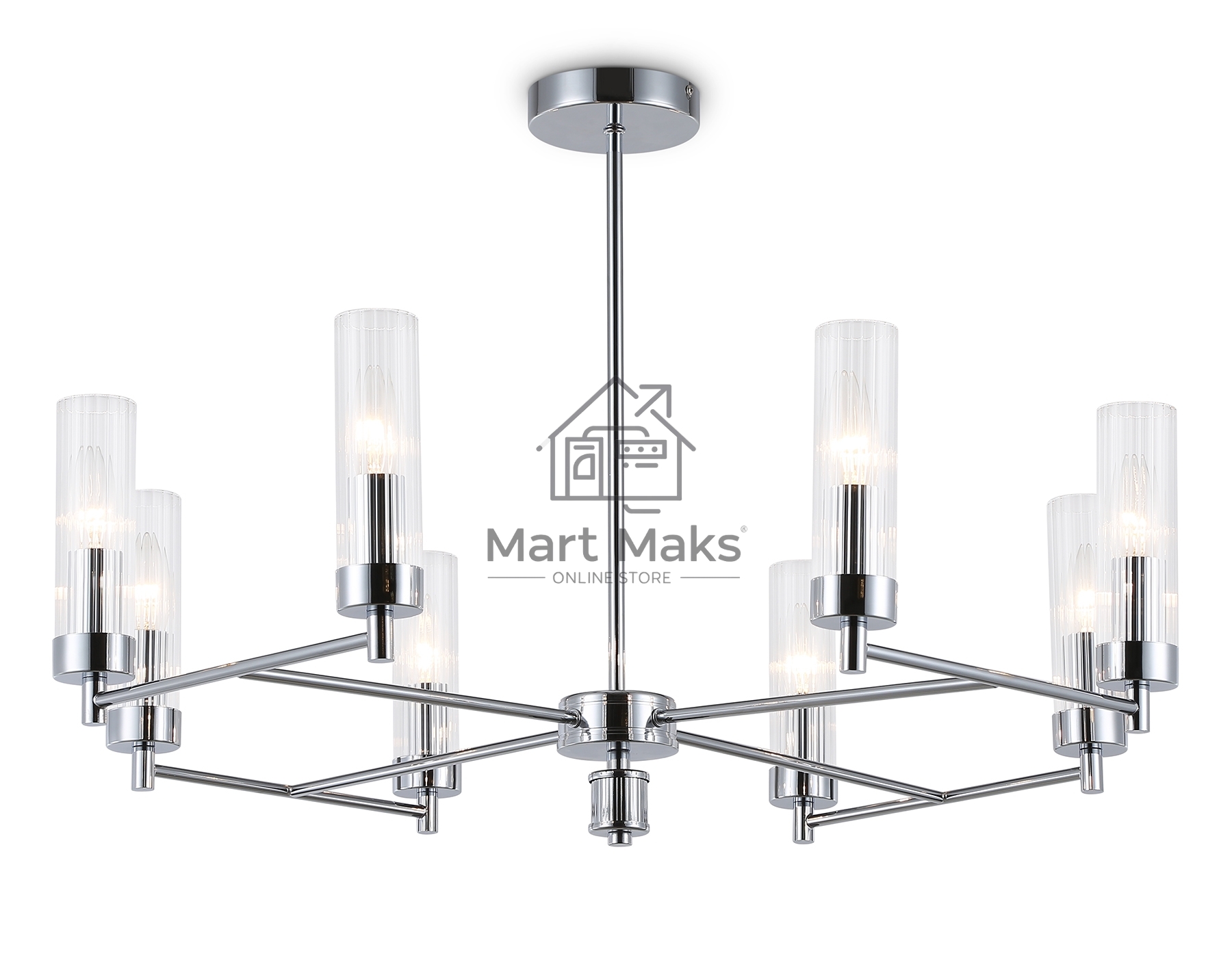 Люстра Ambrella light LH55152/8 CH/CL хром/прозрачный E14/8 max 40W D765*520