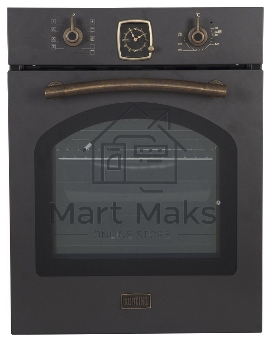 Встраиваемая электрическая духовка Korting OKB 4941 CRN/59.6 х 45 x 55 см, Духовой шкаф в ретро-дизайне, ширина 45 см, аналоговые часы в классическом стиле Frank Muller, таймера с функцией отключения, 9 режимов нагрева, объем духовки 45 л, телескопические