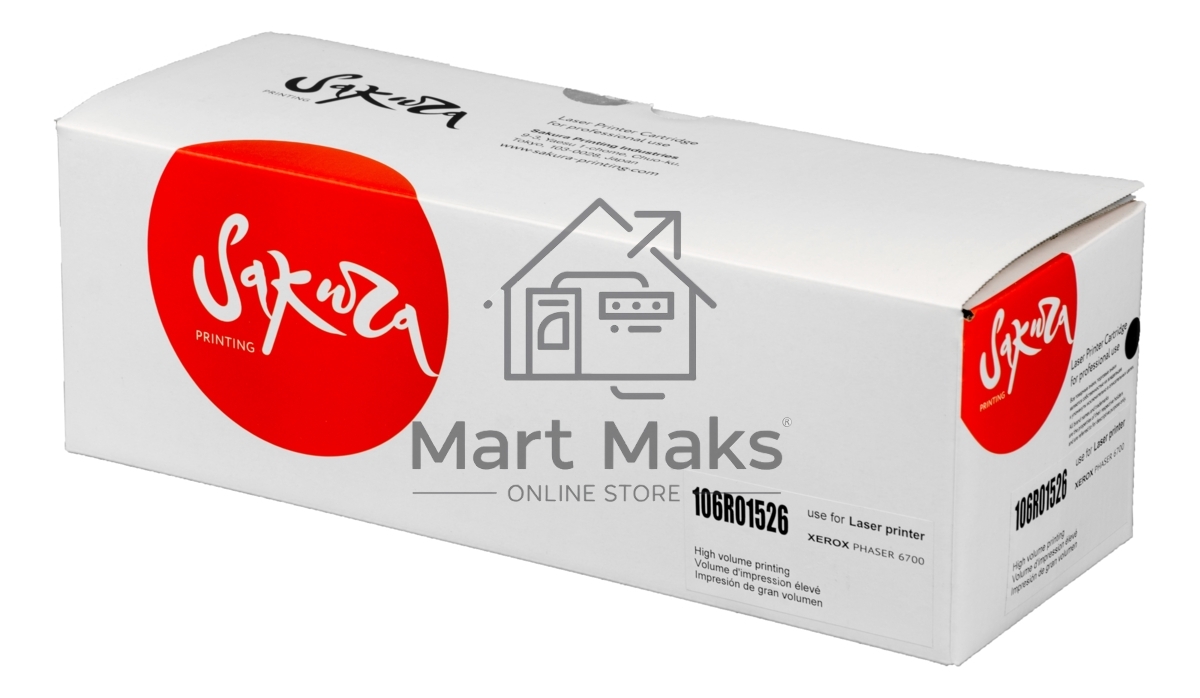 Картридж лазерный Sakura 106R01526 для Xerox Phaser 6700, черный, 18 000 к.