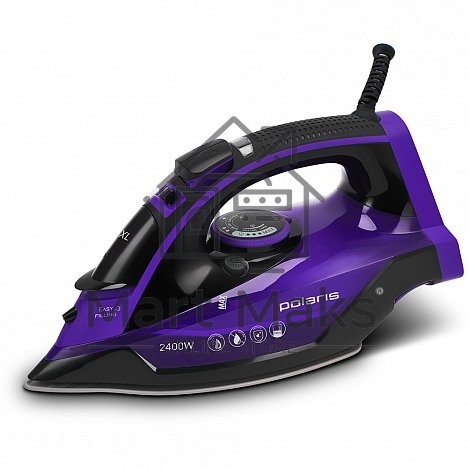 Утюг Polaris PIR 2415K с отпар., Черный/фиолетовый