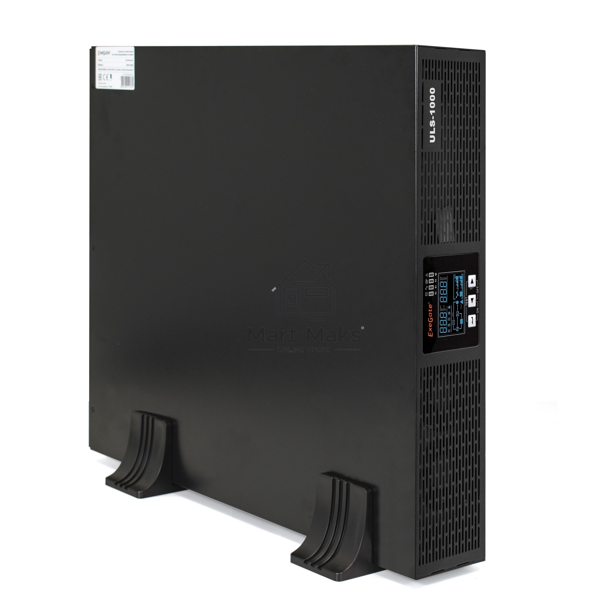 Источник бесперебойного питания On-line ExeGate EP285646RUS PowerExpert ULS-1000.LCD.AVR.C13.USB.RS232.SNMP.2U <1000VA/1000W, On-Line, PF=1, LCD, 4*IEC-C13, RS232, USB, SNMP-slot, Rackmount 2U/Tower, Black>