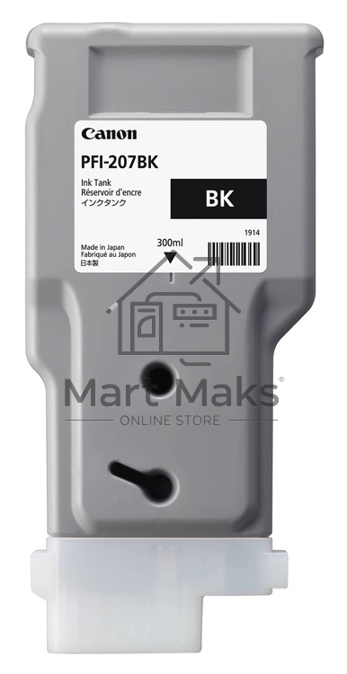 Картридж струйный Canon PFI-207 BK (8789B001) черный (300 мл) для Canon imagePROGRAPH iPF680, 685, 780, 785