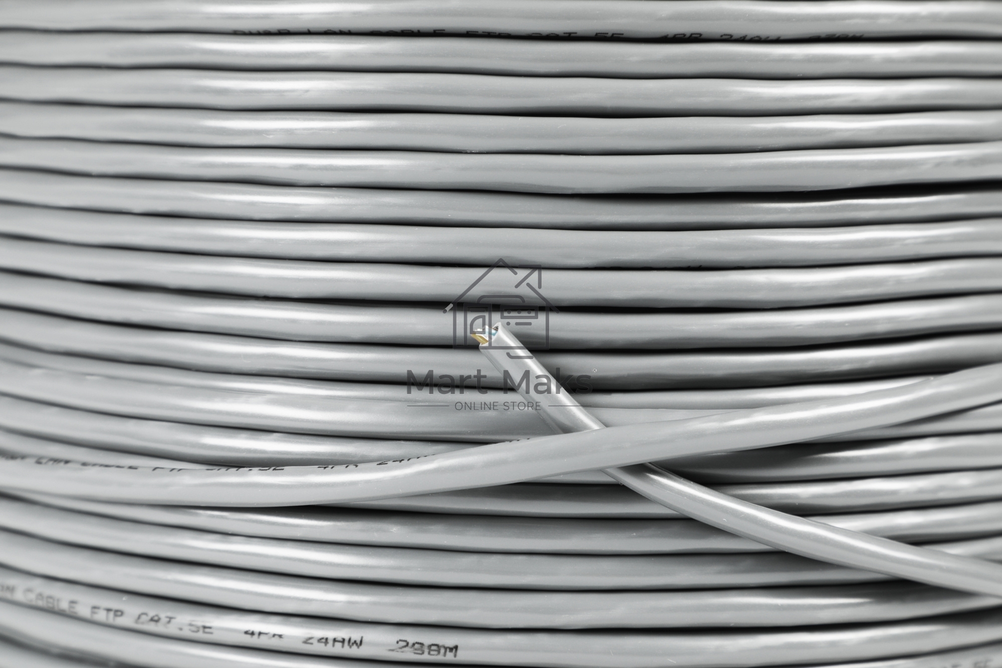 Кабель сетевой Ningbo FTP 4 пары cat5E solid 0.5мм Cu molded 305м серый