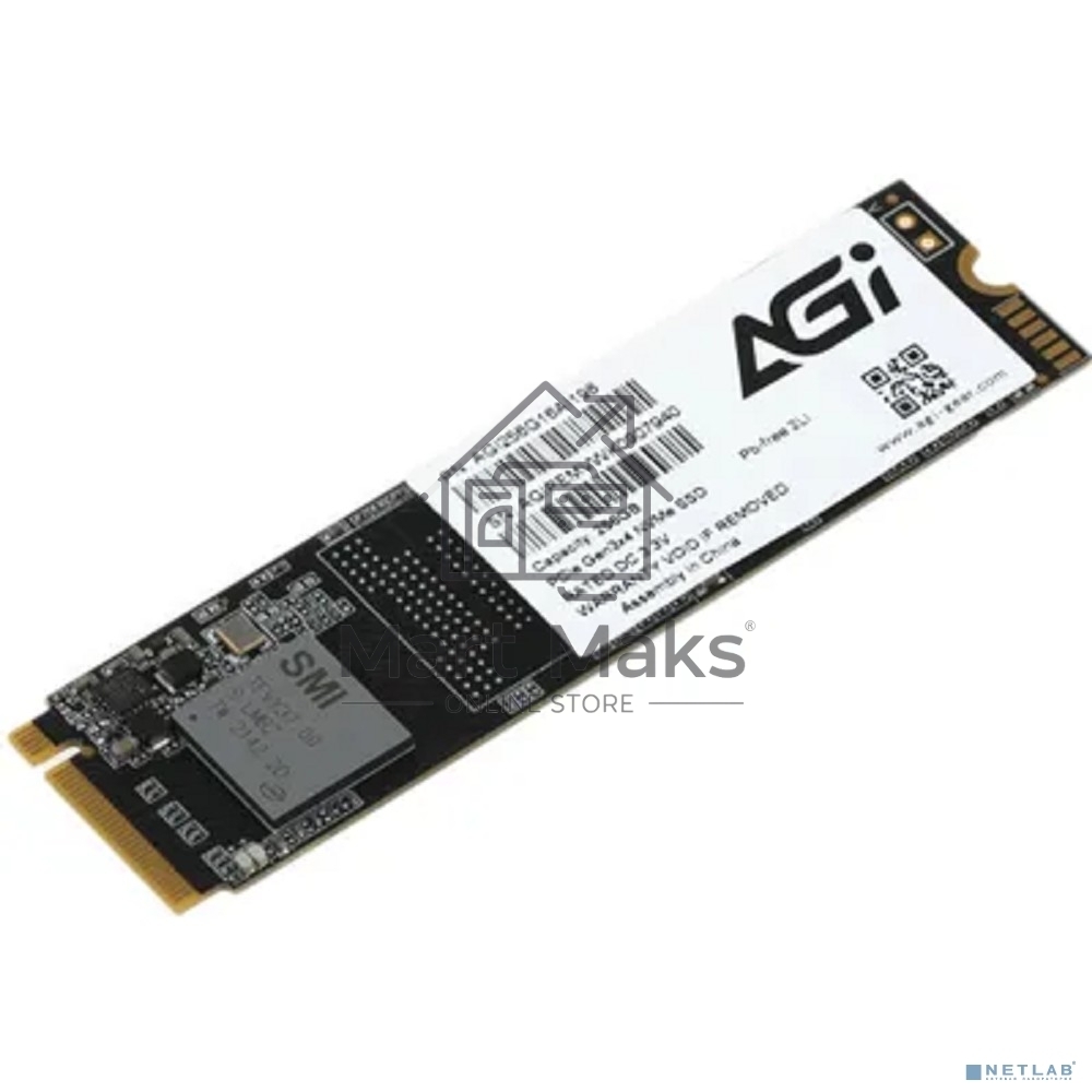 Накопитель SSD AGI AI198, 256Gb, PCIe 3.0 x4, M.2 2280, NVMe, R/W 1936/1217