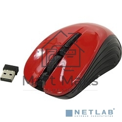 Мышь беспроводная Oklick 545MW черный/красный, 1600 dpi, радиоканал, USB, кнопки - 4