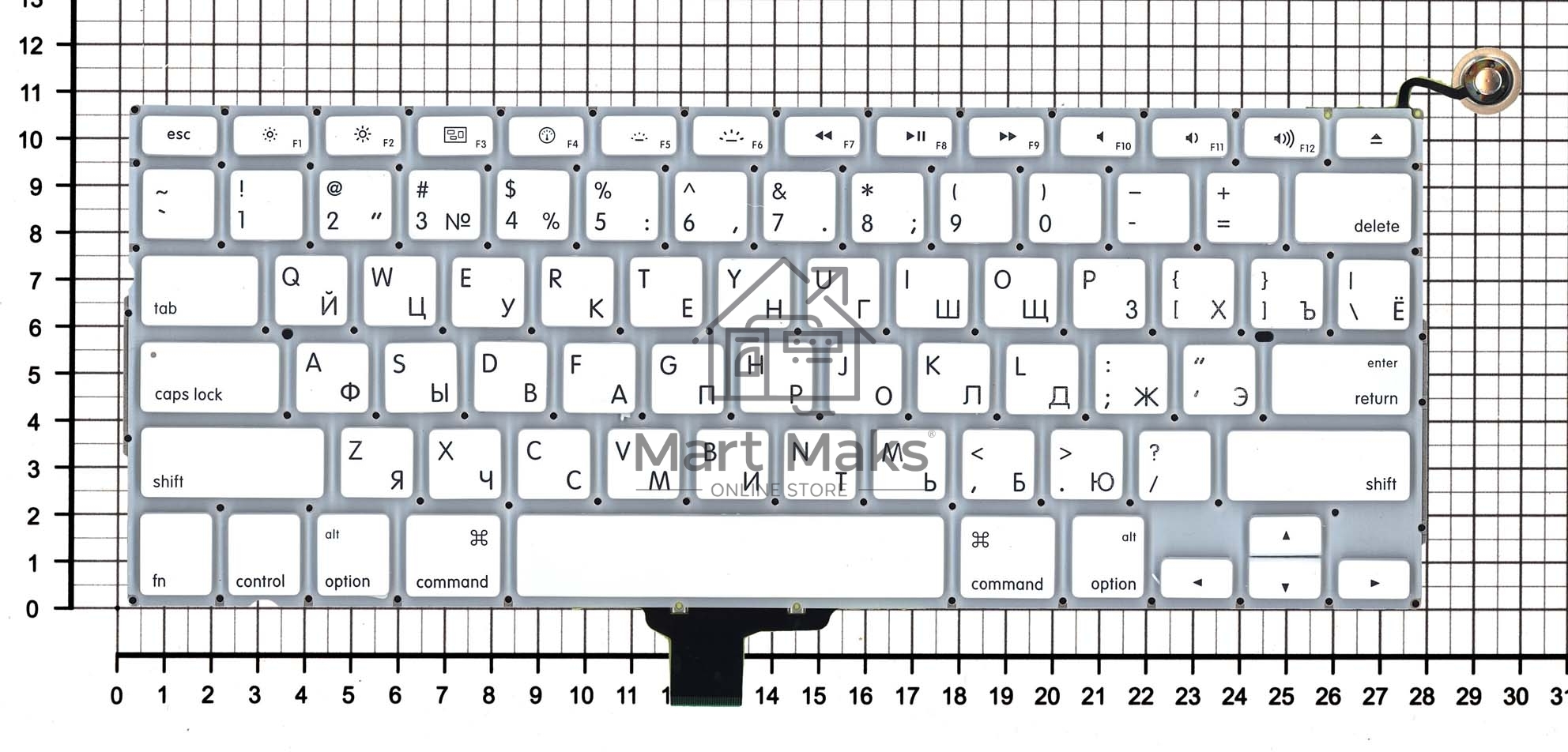 Клавиатура для ноутбука Apple Macbook A1342 2009/2010 белый 13,3