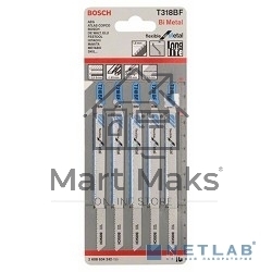 Пилка для лобзика BOSCH T318BF (2.608.634.242)металл, 132мм, шаг 1.8, BiM, 5шт LongLife