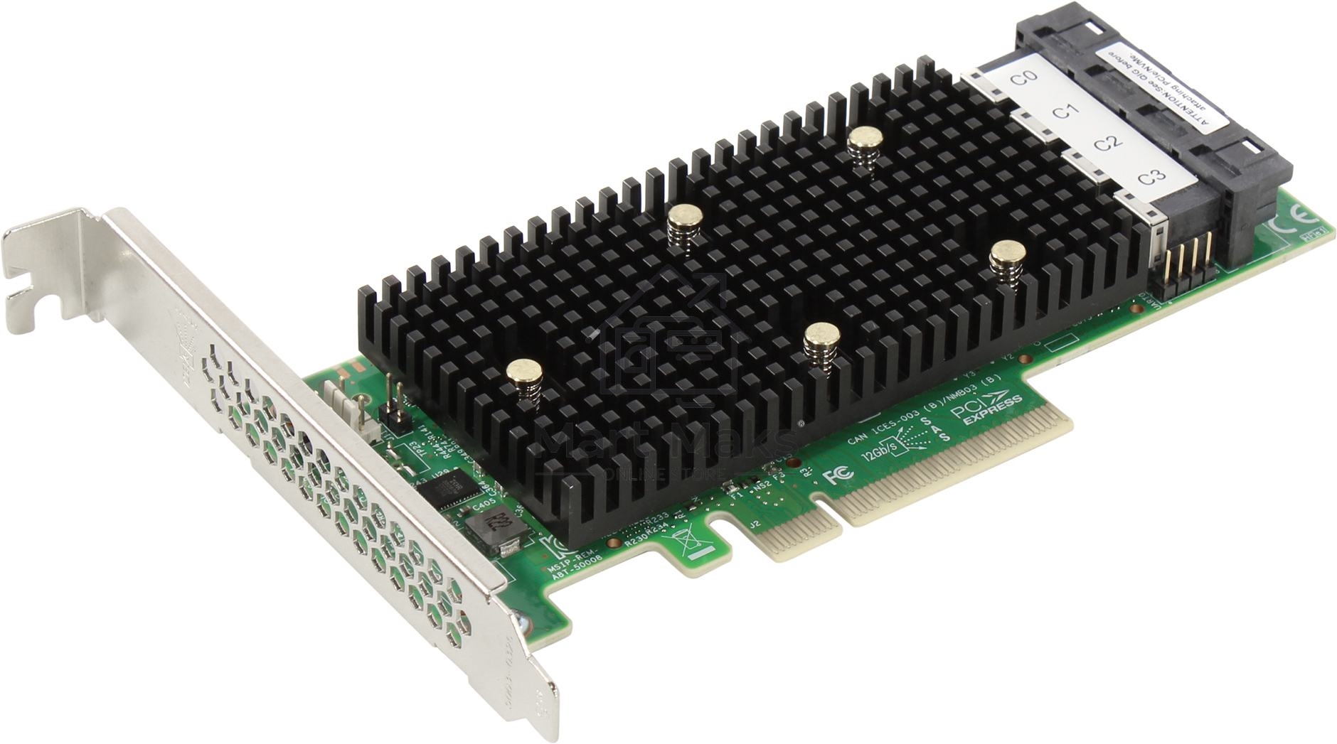 HBA-адаптер Broadcom SAS 9400-16i SGL (05-50008-00 ) PCIe 3.1 x8 LP, Tri-Mode SAS/SATA/NVMe 12G HBA, 16port(4*int SFF8643), 3416 IOC