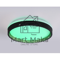 Светодиодный светильник RGB Ambrella light FZ604 BK/GD черный/золото IP20 46W 3000K-6500K+RGB D390*80 (ПДУ ИК)