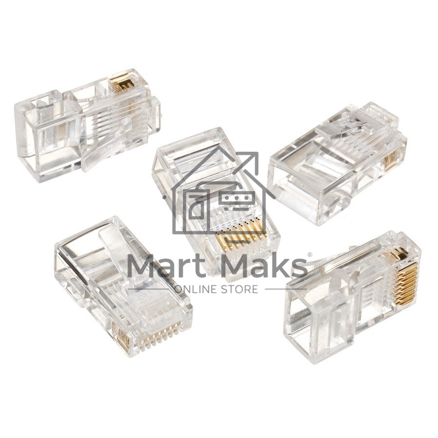 Коннектор Gembird Вилка RJ-45 LC-8P8C-001 (3-зубца) кат.5e, для одножильного кабеля (100 шт.)