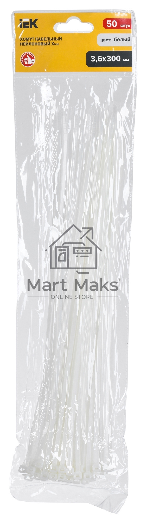 Хомут Iek UHH20-D036-300-050 3,6х300 мм нейлон (50 шт)