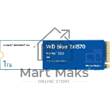 Накопитель SSD Western Digital WD Blue SN570 WDS100T3B0C 1ТБ M2.2280 NVMe PCIe Gen3 8Gb/s
