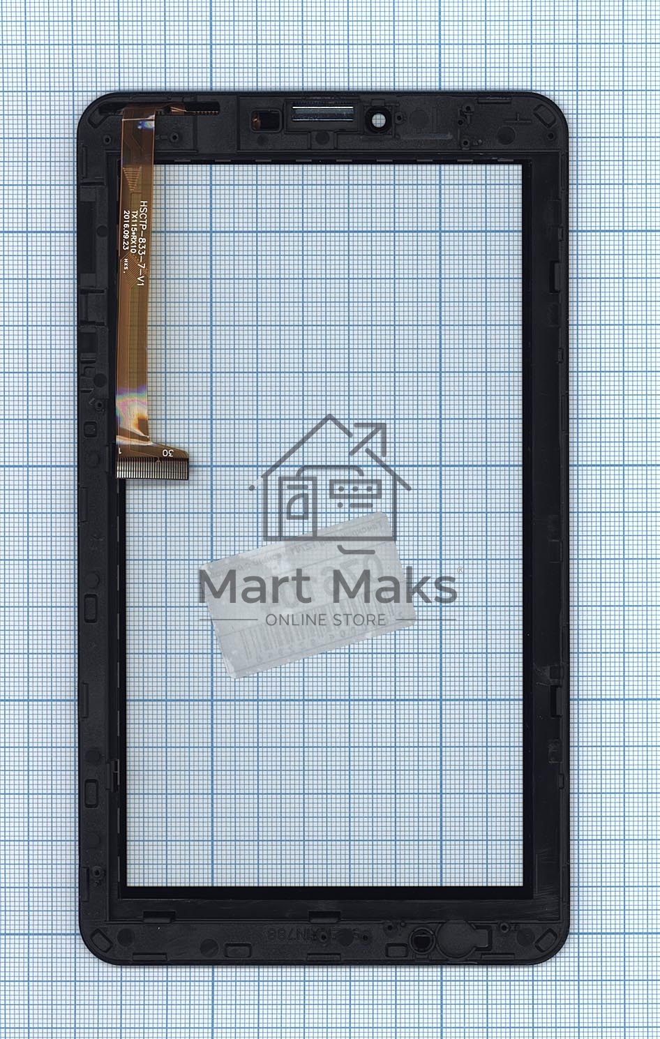 Сенсорное стекло (тачскрин) для Irbis TZ761, черное с рамкой