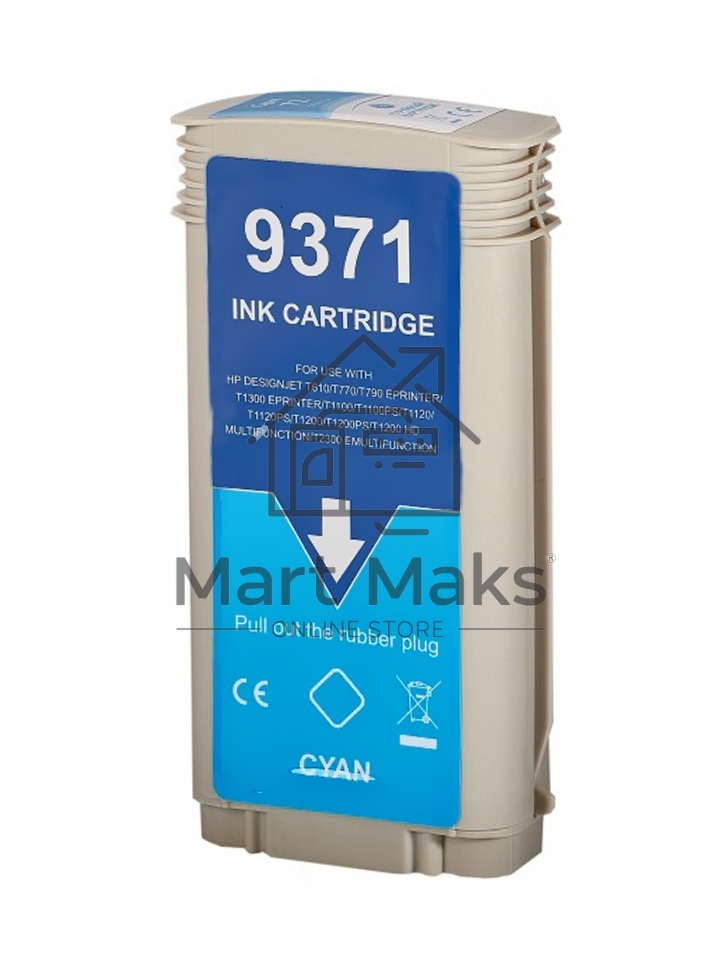 Картридж струйный NVPrint 72 (NV-C9371A) Cyan для HP DesignJet T1100, T1120, T1200, T1300, T610, T620, T770, T790, T2300, T795 (130 мл)