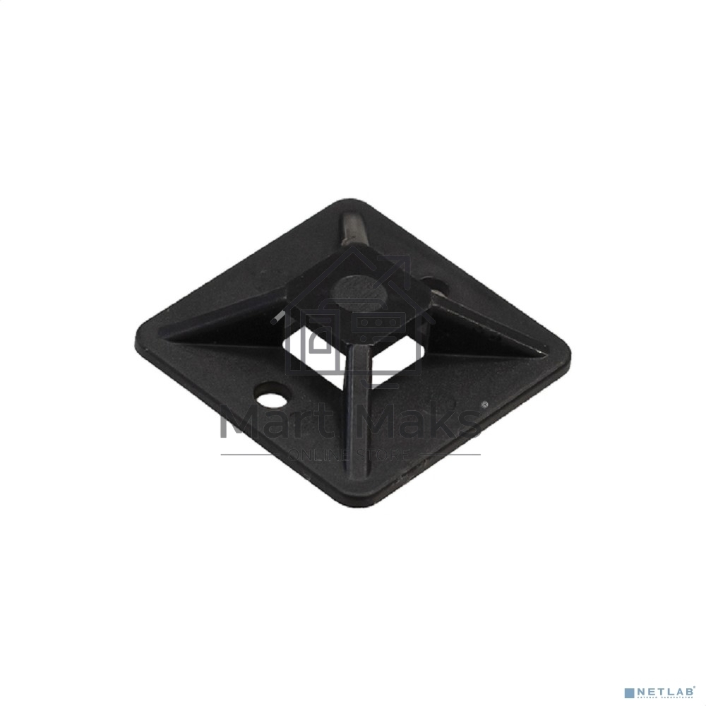 Самоклеющаяся площадка для крепления стяжек ExeGate EX293144RUS STM2525B-100 (25х25 мм, halogen free, -40°C - +85°C, черная, 100 шт)